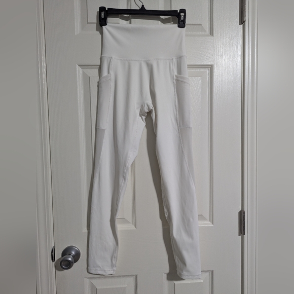Aerie Offline Goals 7/8 Legging White Mesh Details High Waist Medium - Picture 3 of 9
